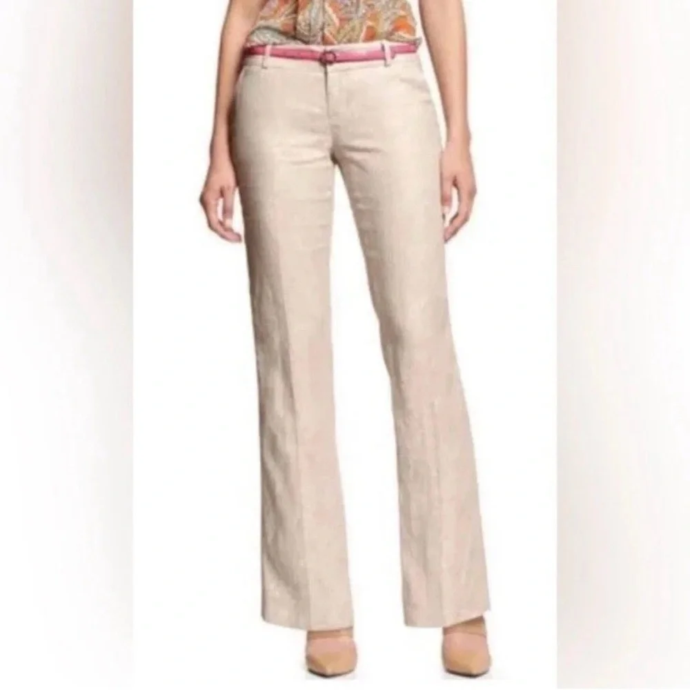 Banana Republic Straight Leg Mid Rise Linen blend‎ Trousers Size 8